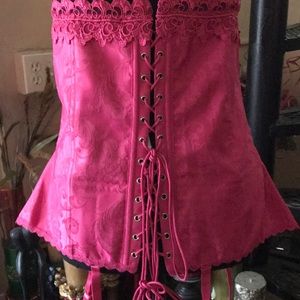 NWOT Frederick’s of Hollywood Pink Corset Bustier Lingerie Plus Size